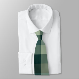 Green Gingham Check Plaid Design  Tie
