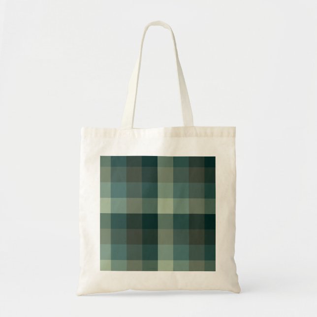 Green Gingham Check Plaid Design  Tote Bag (Front)
