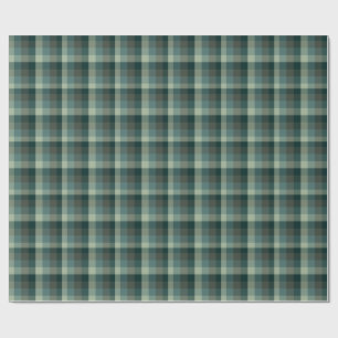 Green Gingham Check Plaid Design  Wrapping Paper