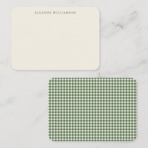 Green Gingham Custom Christmas Gift Enclosure Card
