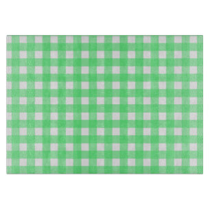 Green gingham cutting board