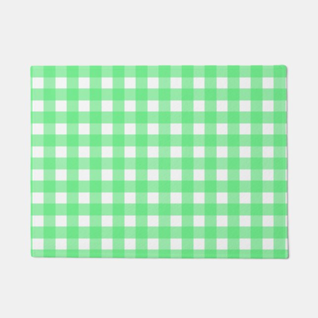Green gingham doormat (Front)