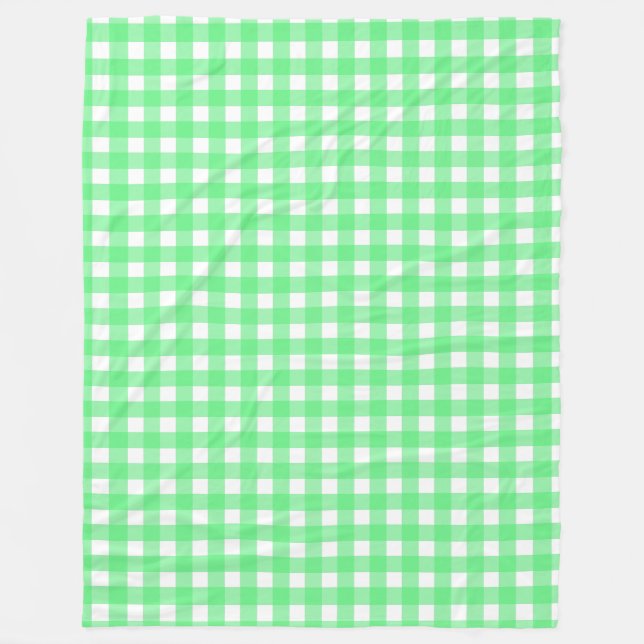 Green gingham fleece blanket (Front)
