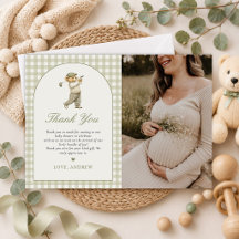 Green Gingham Golf Boy Baby Shower Photo