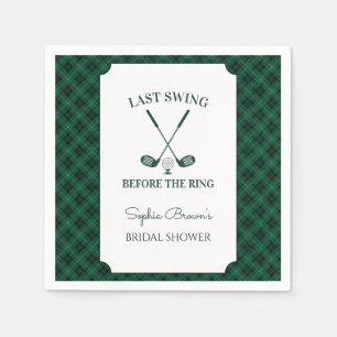 Green Gingham Golf Bridal Shower Napkin
