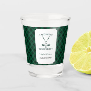 Green Gingham Golf Bridal Shower Shot Glass