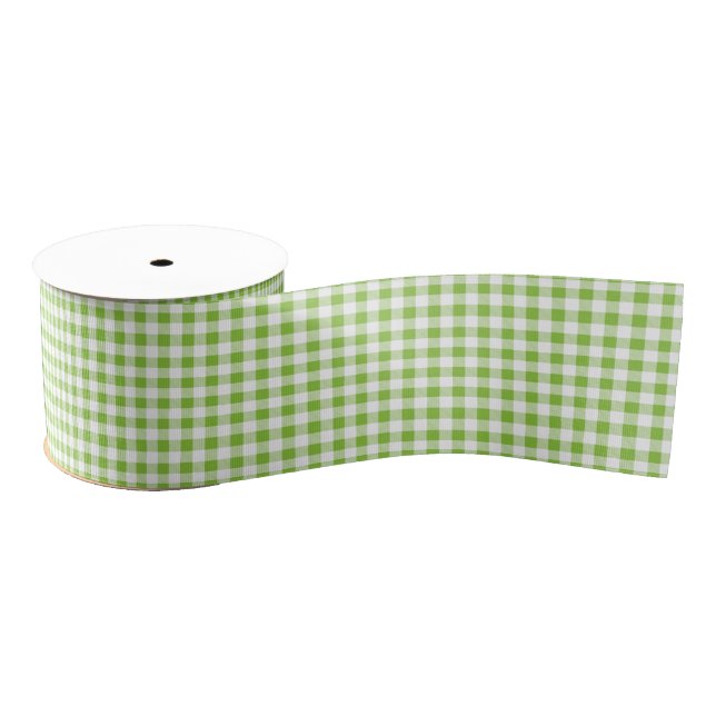 Green Gingham Grosgrain Ribbon (Spool)