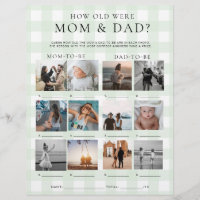 Green Gingham How Old Were Mum and Dad Photo Game