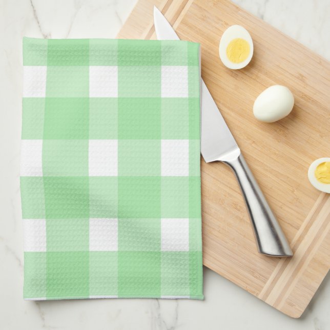 Green Gingham Kitchen Towel (Quarter Fold)