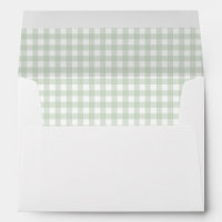 Green Gingham Lined Envelope