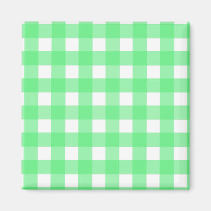 Green gingham magnet