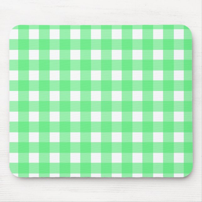 Green gingham mouse pad (Front)