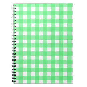 Green gingham notebook