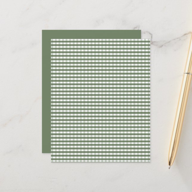 Green Gingham Pattern (Front/Back In Situ)