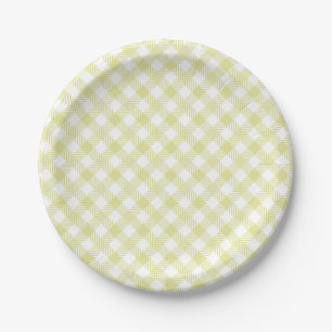 Green gingham patterned plate