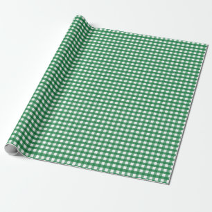 Green Gingham Plaid Christmas  Wrapping Paper
