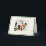 Green Gingham Plaid Custom Photo Christmas Folded Holiday Card<br><div class="desc">A classic green gingham border frames your favourite family photo in this warm and timeless holiday card. The folded design opens to reveal your custom message or holiday letter,  making it perfect for sharing updates and heartfelt wishes with loved ones.</div>