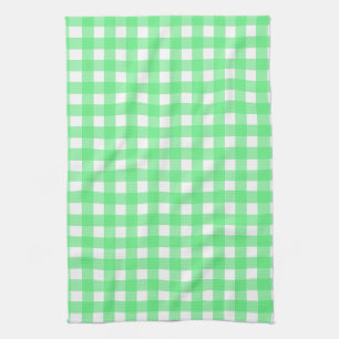 Green gingham tea towel
