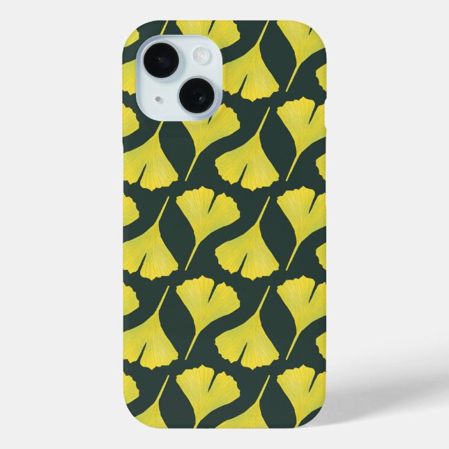 Green Gingko Leaf Nature Lover Botanical Pattern Case-Mate iPhone Case (Back)