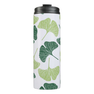Green Ginkgo Biloba Seamless Pattern Thermal Tumbler
