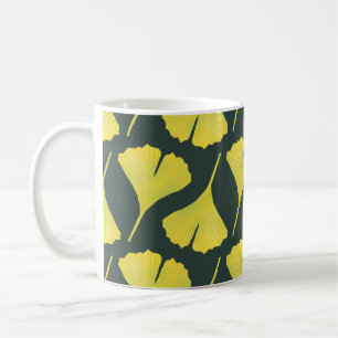 Green Ginkgo Leaf Pattern – Spring Botanical Coffee Mug