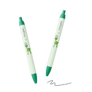 Green giraffe black ink pen