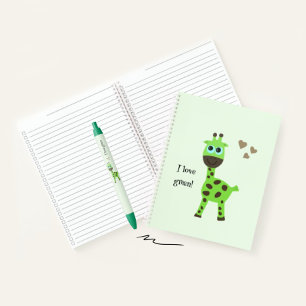 Green giraffe notebook
