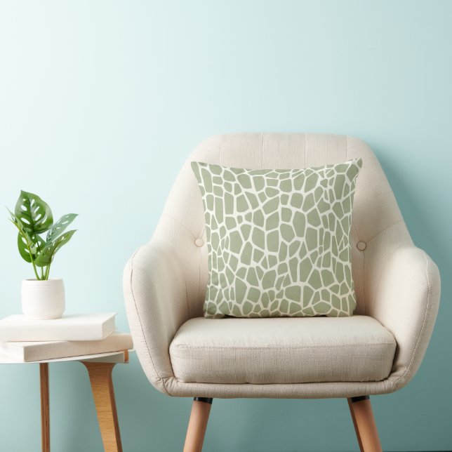 Green Giraffe Print Cushion (Chair)
