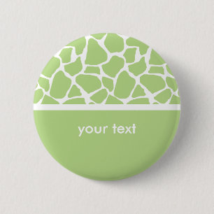 Green Giraffe Print Customisable Button