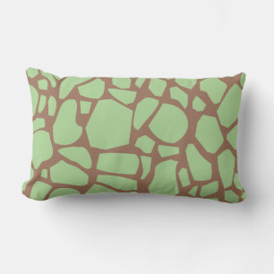 Green Giraffe Print Lumbar Cushion
