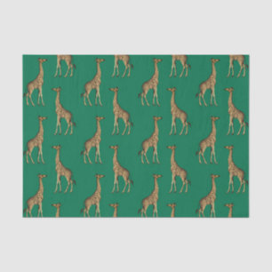 Green Giraffe Wildlife Tissue Paper
