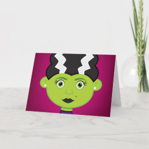Green girl monster card