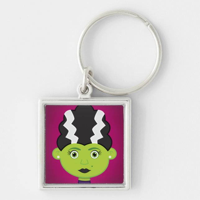 Green girl monster key ring (Front)