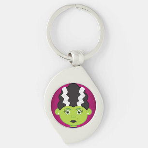 Green girl monster key ring