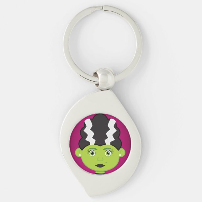 Green girl monster key ring (Front)