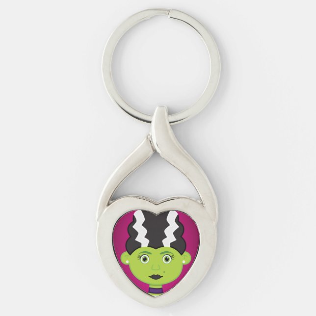 Green girl monster key ring (Front)