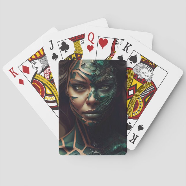 Green Girl Play Cards (Back)