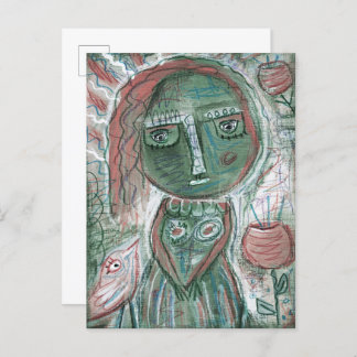 Green Girl Postcard