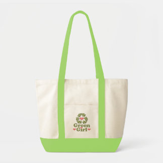 Green Girl Recycle Canvas Tote Bag