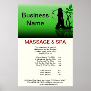 Green girl Spa Massage Beauty Salon Poster