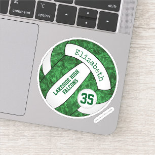 green girls volleyball w school team name