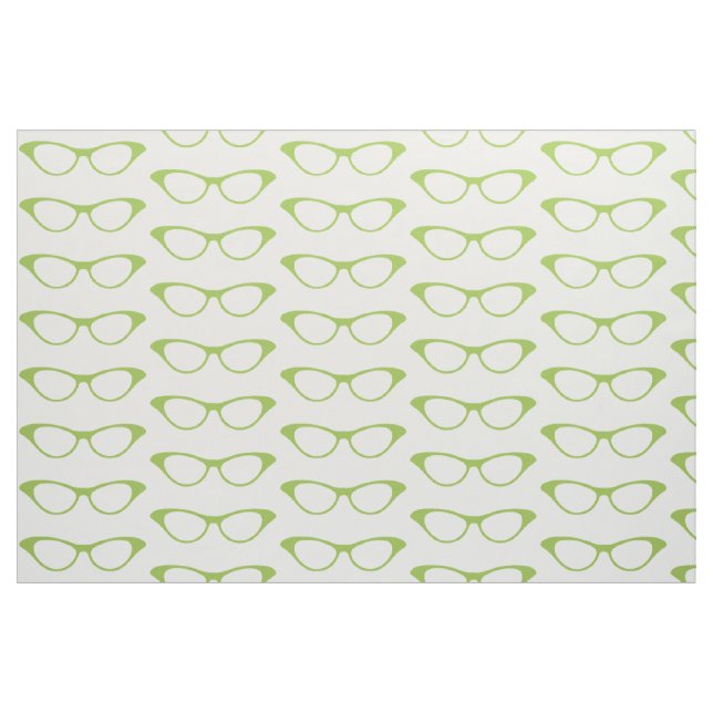 Green Girly Geek Glasses Fabric (Fat Quarter)