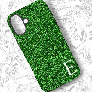 Green Girly Printed Glitter Stylish and Cute  iPhone 16 Plus Case