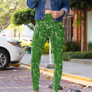 Women's Green Sparkle Leggings & Tights