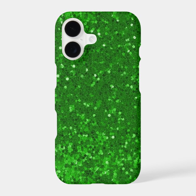 Green glam sparkling glitter pattern (Back)