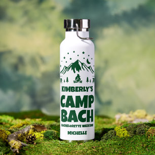 Green Glamping Bachelorette Water Bottle