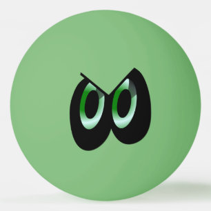 Green Glare Cartoon Eyes Ping Pong Ball