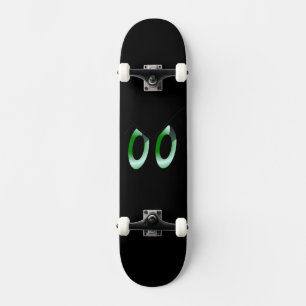 Green Glare Cartoon Eyes Skateboard