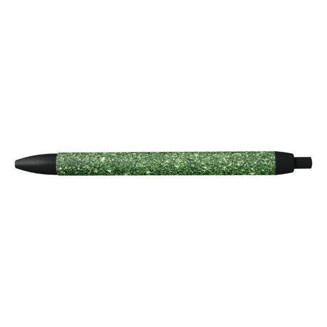 Green Glitter Black Ink Pen (Front)