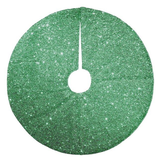 Green Glitter Christmas Tree Skirt – Custom Fleece (Front)
